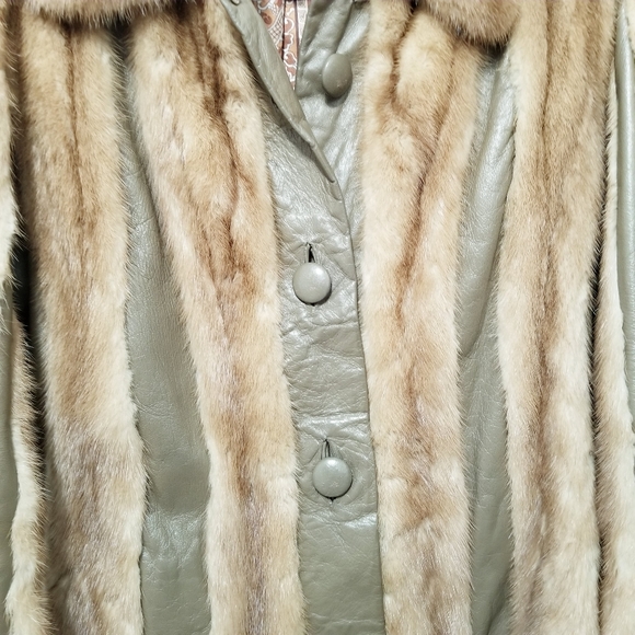 Vintage Leather Mink Fur COAT Furs Jacket. - Picture 5 of 8